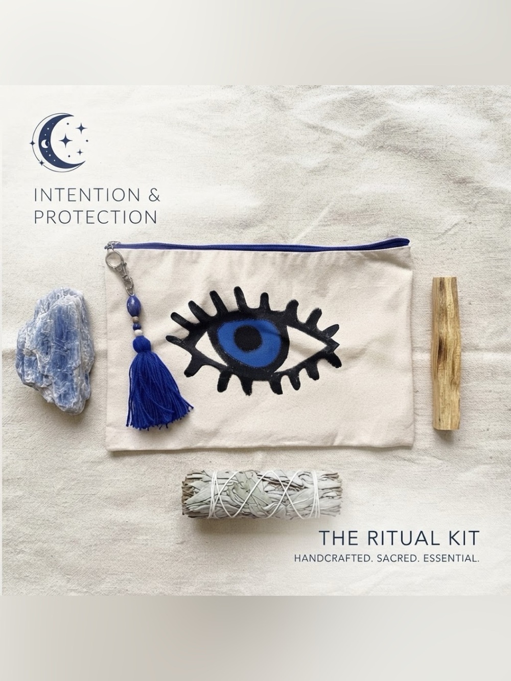 Handmade Artisan "Evil Eye" Energy Clearing Kit - 13” x 9.5”